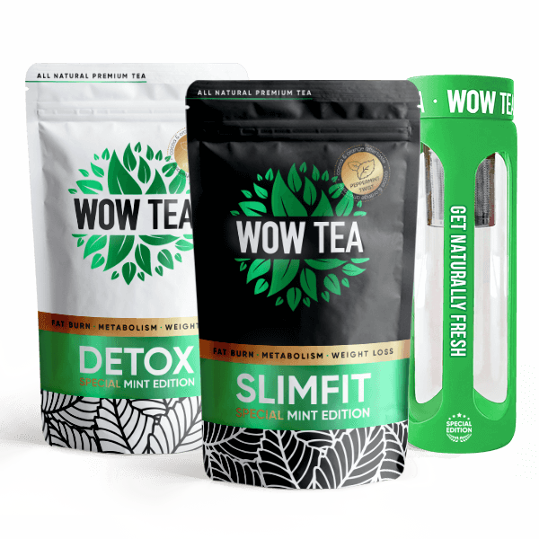 Mint Detox Tea + Mint SlimFit Tea + Green Tea Bottle