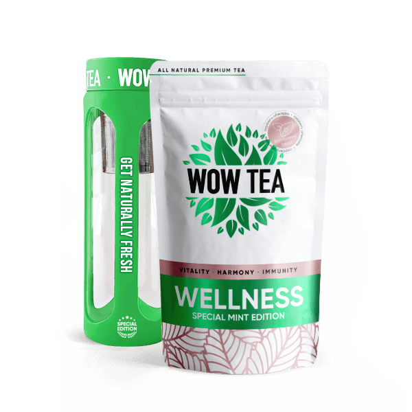 Mint Wellness Tea + Green Tea Bottle